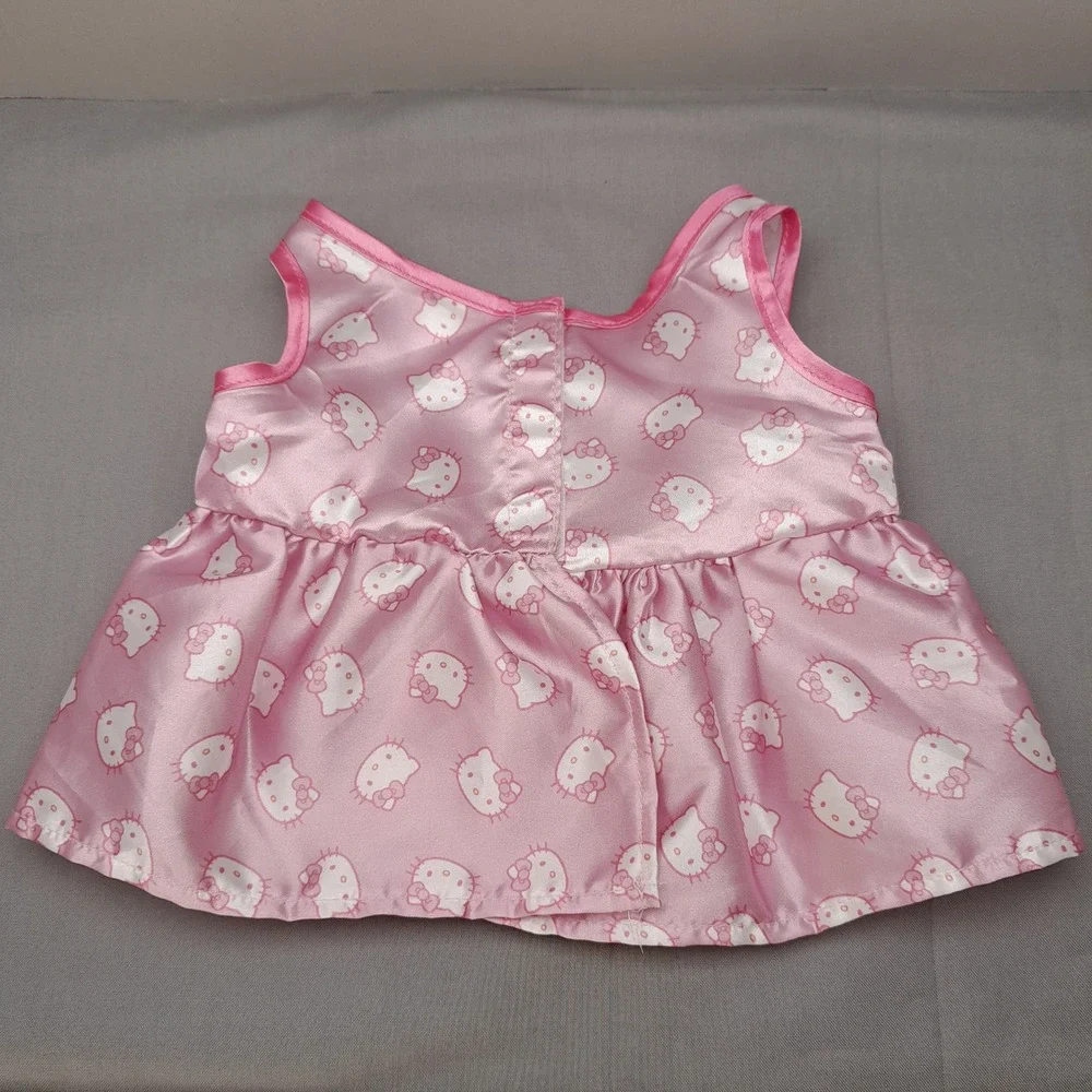 Build-A-Bear Hello Kitty Pink Satin Doll Dress Bow Accent Sanrio Plush Outfit